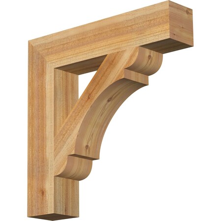 Ekena Millwork Olympic Block Rough Sawn Bracket, Western Red Cedar, 6"W x 30"D x 30"H BKT06X30X30OLY05RWR